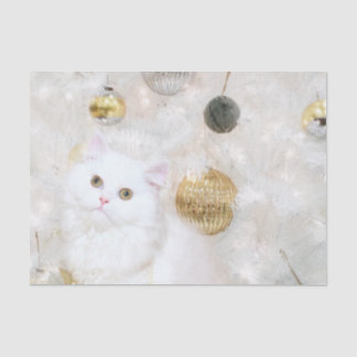 Beautiful white kitty Christmas Tissue Paper