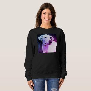 Beautiful White Labrador Retriever Mix Dog Purple Sweatshirt