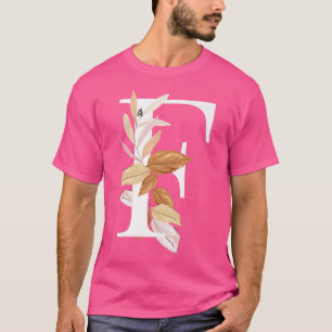 Beautiful White Letter F Fall Autumn Initial Leave T-Shirt