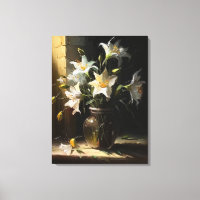 Beautiful White Lilies in Vase Fine Art