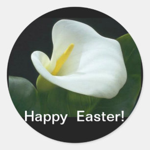 BEAUTIFUL WHITE LILLY EASTER RESURRECTION GIFT CLASSIC ROUND STICKER