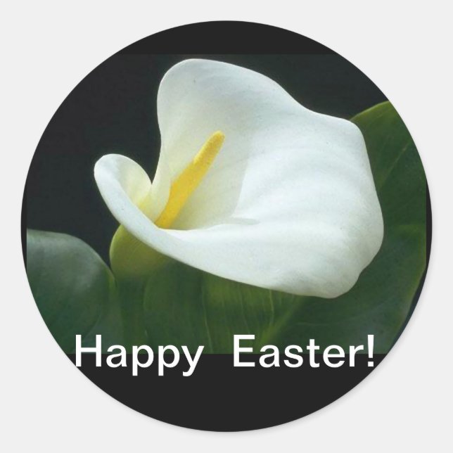 BEAUTIFUL WHITE LILLY EASTER RESURRECTION GIFT CLASSIC ROUND STICKER (Front)