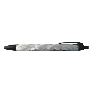 Beautiful White Lime Hydrangea Floral Blue Ink Pen