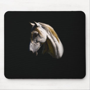 Beautiful White Mare Ranch Horse Photo Portrait Mouse Mat