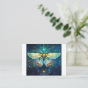 Beautiful white moth, supernatural elements card