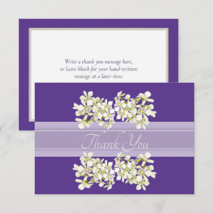 Beautiful White Orchid Clusters Modern Thank You Card
