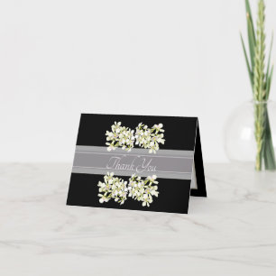 Beautiful White Orchid Clusters Modern Thank You Card
