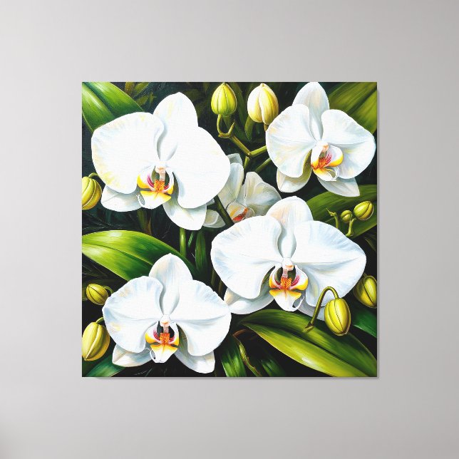 beautiful White Orchids Canvas Print (Front)
