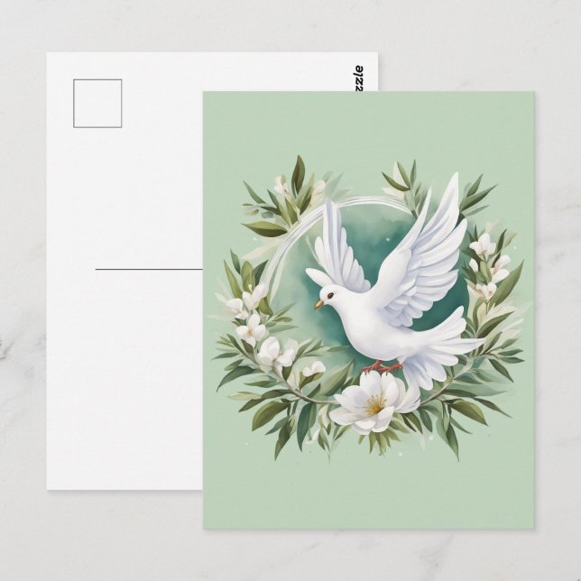 Beautiful White Peace Dove Postcard (Front/Back)