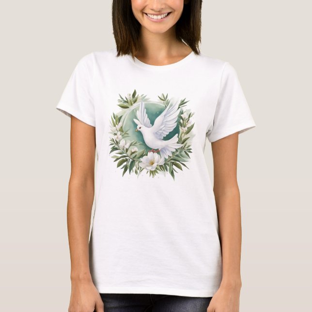 Beautiful White Peace Dove T-Shirt (Front)