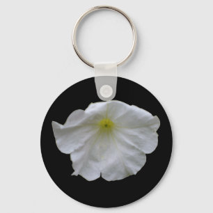 Beautiful White Petunia Keychain