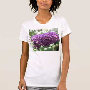 Beautiful White Purple Buddleia Ladies T Shirt