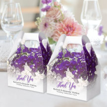 Beautiful White & Purple Favor Box
