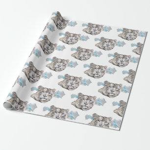 Beautiful White Realistic Tiger Painting Wrapping Paper