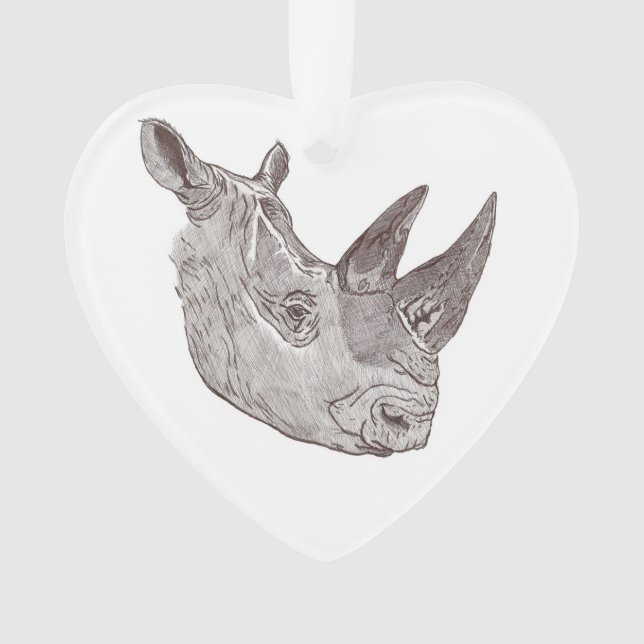 Beautiful White Rhinoceros portrait  Ornament (Front)