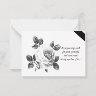 Beautiful White Roses After Funeral Thank You Card