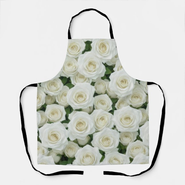 Beautiful White Roses Apron (Front)