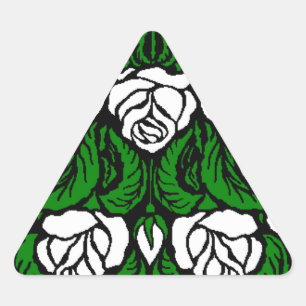 BEAUTIFUL WHITE ROSES TRIANGLE STICKER
