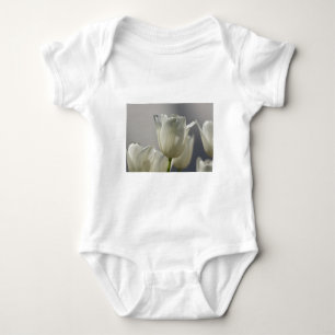 Beautiful White Spring Tulips Baby Bodysuit