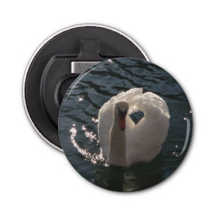 Beautiful white swan bottle opener