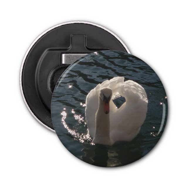 Beautiful white swan bottle opener (Front)