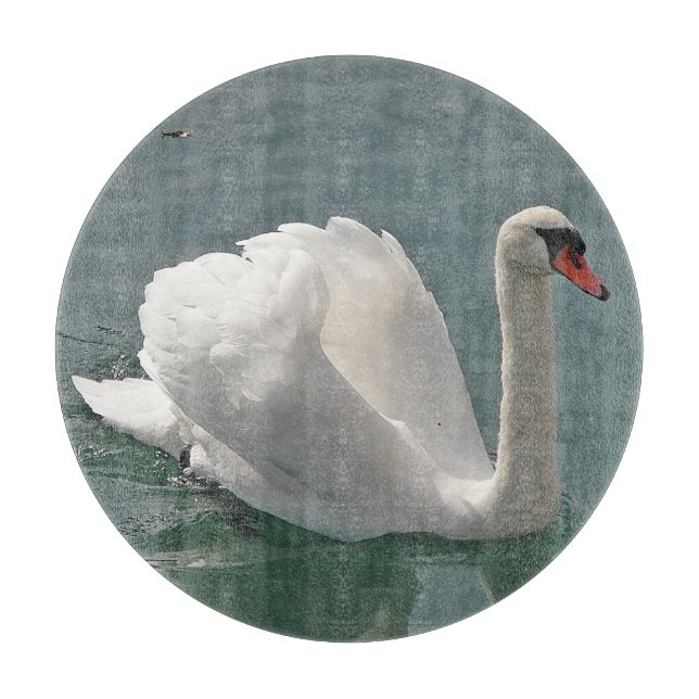 Beautiful white swan cutting board (Front)
