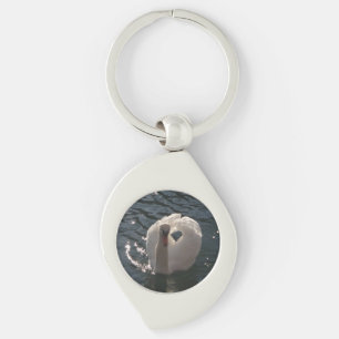 Beautiful white swan key ring