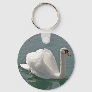 Beautiful white swan key ring