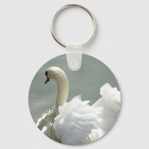 Beautiful white swan key ring