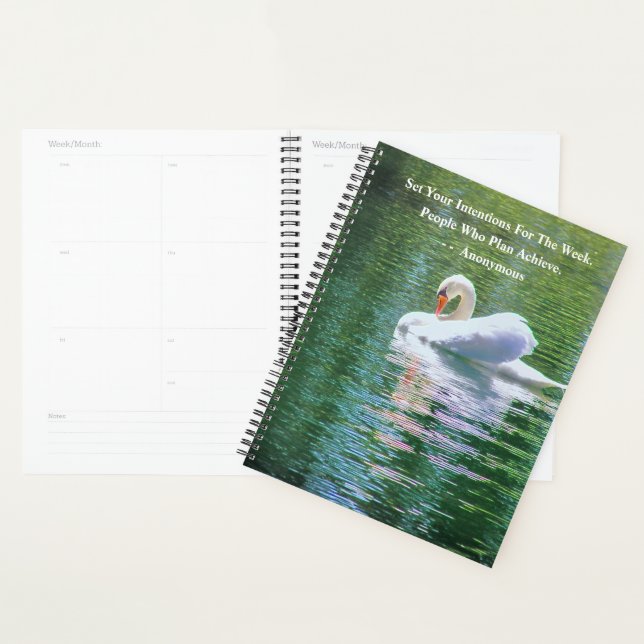 BEAUTIFUL WHITE SWAN/PEOPLE WHO PLAN, ACHIEVE. PLANNER (Display)