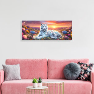 Beautiful White Tiger Majestic Wildlife Canvas Print