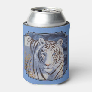 Beautiful White Tiger with Crystal Blue Eyes Can Cooler