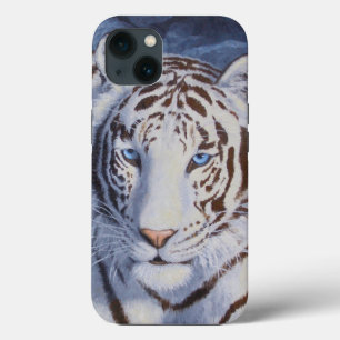 Beautiful White Tiger with Crystal Blue Eyes iPhone 13 Case