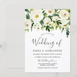 Beautiful White Wedding Flowers All seasons Invite
