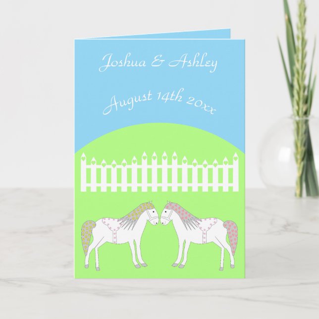 Beautiful White Wedding Horses Custom Card (Front)