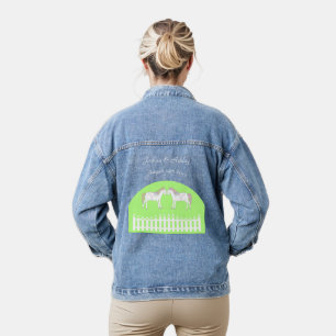 Beautiful White Wedding Horses Custom Denim Jacket