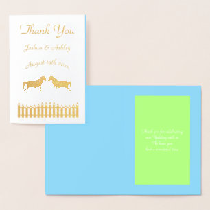 Beautiful White Wedding Horses Custom Foil Card