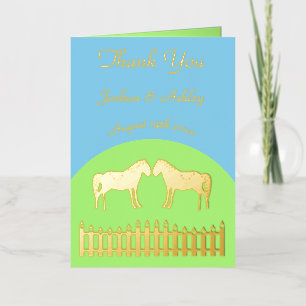 Beautiful White Wedding Horses Custom Foil Greeting Card