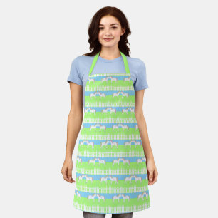 Beautiful White Wedding Horses Patterned Apron