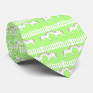 Beautiful White Wedding Horses Patterned Tie