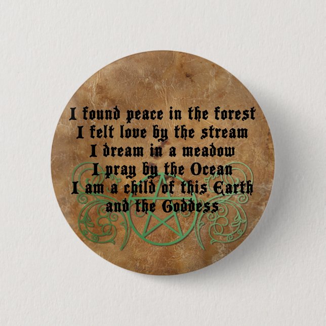 Beautiful Wiccan Poem 6 Cm Round Badge (Front)