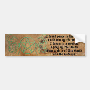 Beautiful Wiccan Poem Bumper Sticker