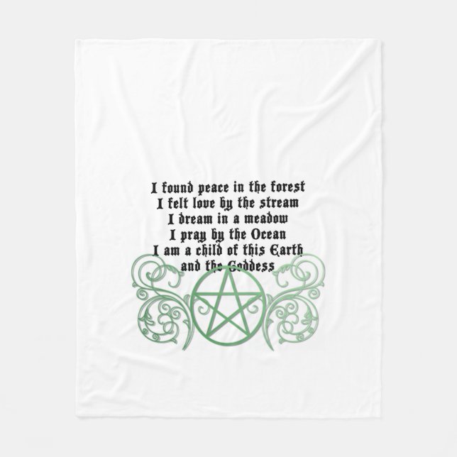 Beautiful Wiccan Poem Fleece Blanket (Front)