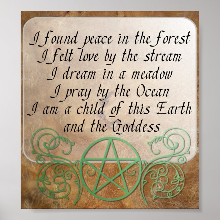 Beautiful Wiccan Poem Poster | Zazzle.co.uk