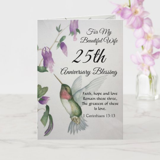 Beautiful Wife 25th Anniversary Blessing Card Zazzle.co.uk