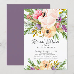 Beautiful Wild Flower Bridal Shower Invitation