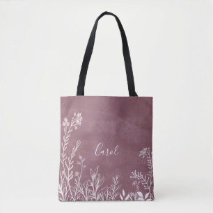 Beautiful Wild Flowers Doodles Tote Bag