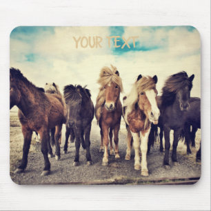 Beautiful wild horses mouse mat