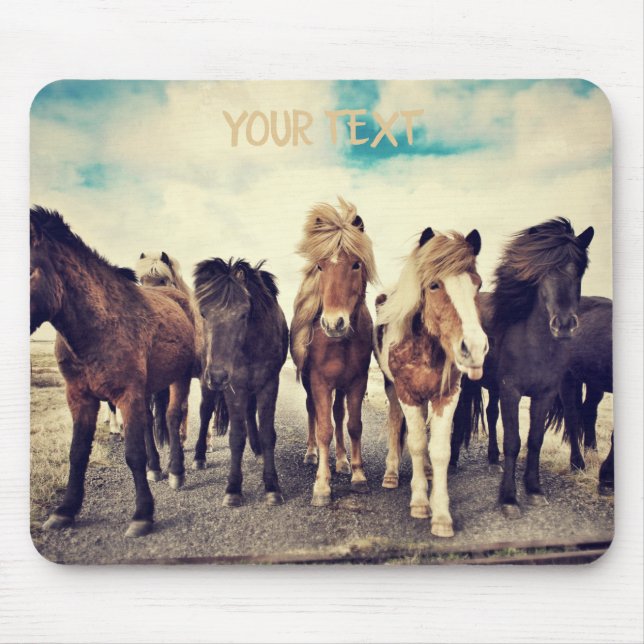 Beautiful wild horses mouse mat (Front)