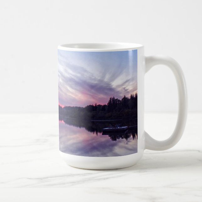 Beautiful Wilderness Sunset over Lake Photo Coffee Mug (Right)